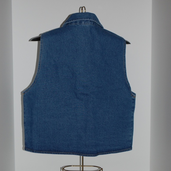 Upper West Side Denim Vest w/ Embroidered Flowers - Picture 2 of 2